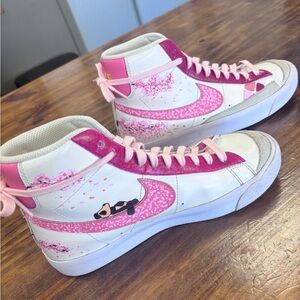Custom Designed Nike White High-Top Sneakers, by Kinley Spencer